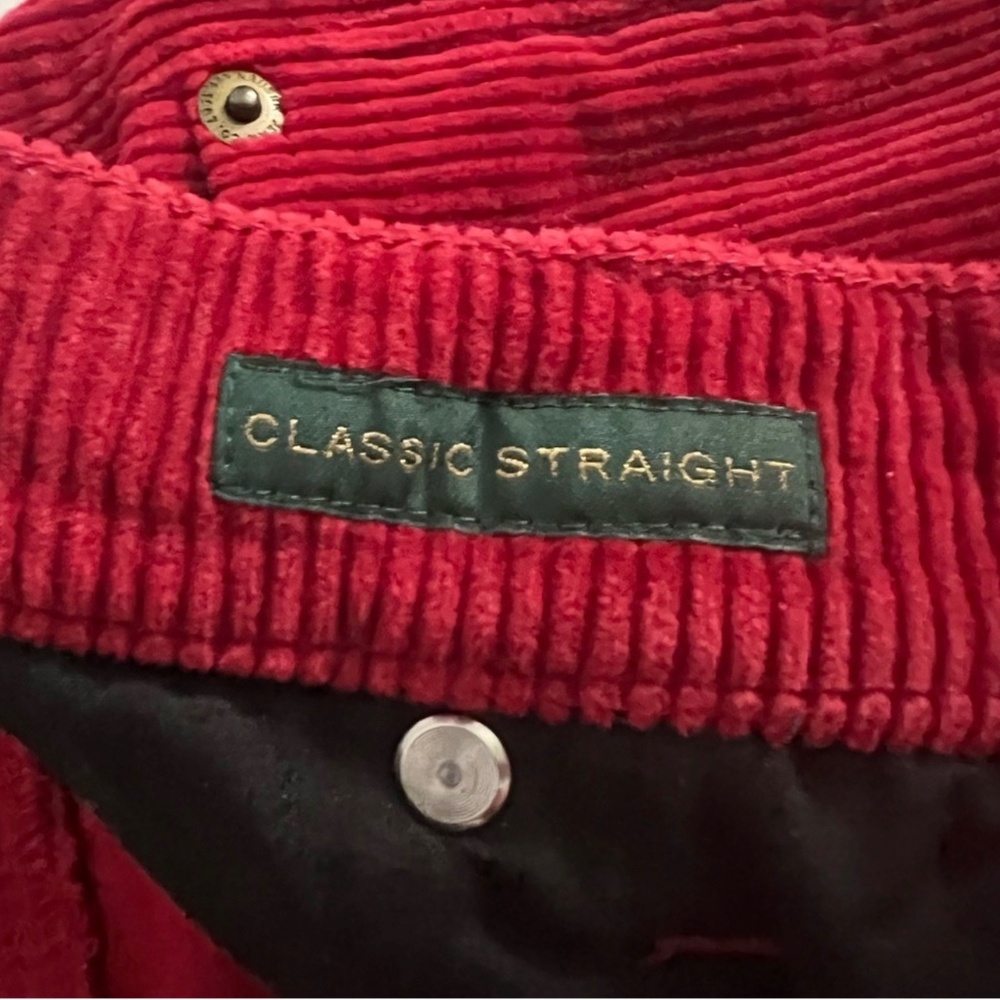 Lauren Ralph Lauren Classic Straight Y2K Preppy Red 5 Pocket Corduroy Jeans Sz 6 - Picture 7 of 13